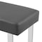 Armen Living Amanda Contemporary Dining Bench in Gray Faux Leather and Chrome Finish LCAMBEGRBCH - alternate 3